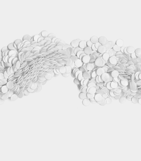 Rebel Walls R18748 Natural Aesthetic Scattered Dots White - mural w trójwymiarowe kropki