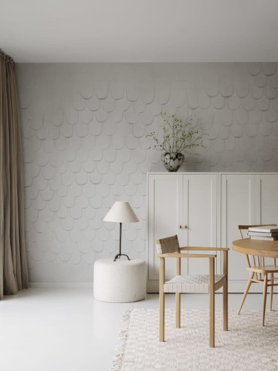 Rebel Walls R18744 Natural Aesthetic Tab Clay - mural w trójwymiarowe gliniane łuski