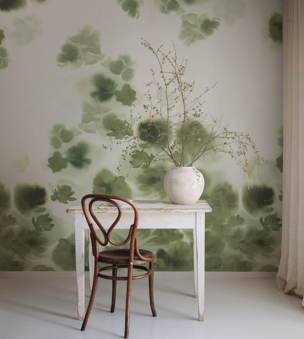 Rebel Walls R18741 Natural Aesthetic Faded Dreams Green - mural akwarelowy