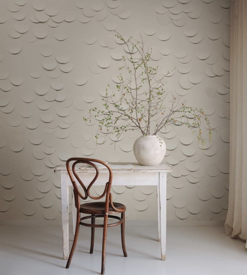 Rebel Walls R18737 Natural Aesthetic Paper Moon Sand - mural w trójwymiarowe półksiężyce