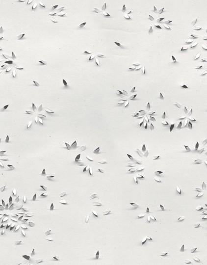 Rebel Walls R18739 Natural Aesthetic Papercut Sand - mural w trójwymiarowe płatki kwiatów