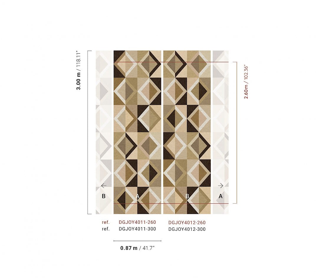 Khroma DGJOY4011-300 Joy Lunca Ivory - mural w geometryczne wzory