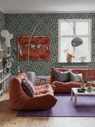 Boras Tapeter 2100 Swedish Designers Hanna Werning Bom Bom - tapeta w graficzne, puchowe kształty