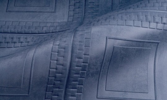 Arte 44030 Objet Pantheon Navy - tapeta 3D o wzorze listew kasetonowych