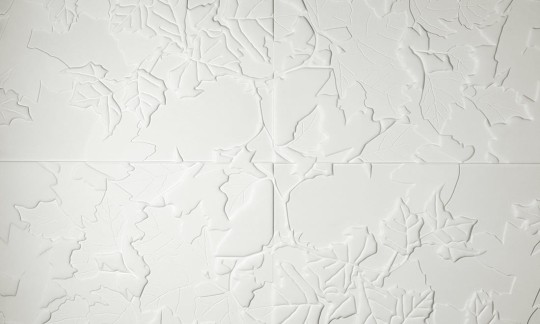Arte 43500 Eclipse Black&White Edition Feuillage - tapeta 3D o wzorze płytek z motywem liści