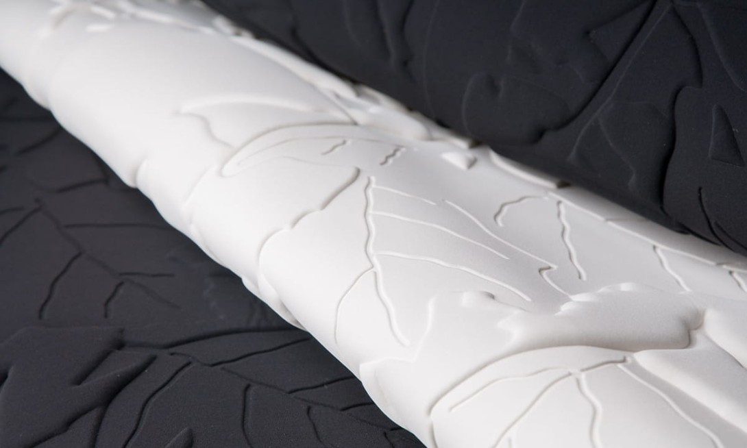 Arte 43500 Eclipse Black&White Edition Feuillage - tapeta 3D o wzorze płytek z motywem liści
