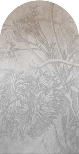 Wall Art Grey Ombre Flower - mural łuk w minimalistyczne kwiaty