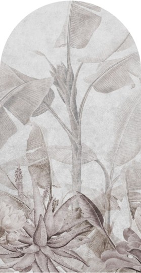 Wall Art Rainforest Beige - mural łuk w duże liście