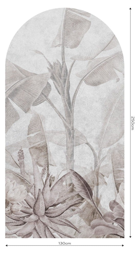 Wall Art Rainforest Beige - mural łuk w duże liście