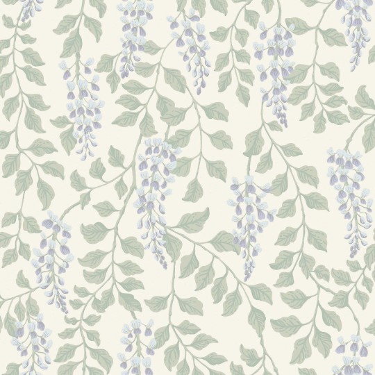 Boras Tapeter 5707 Orangeri Blaregn Blue - tapeta w liście i kwiaty glicynii