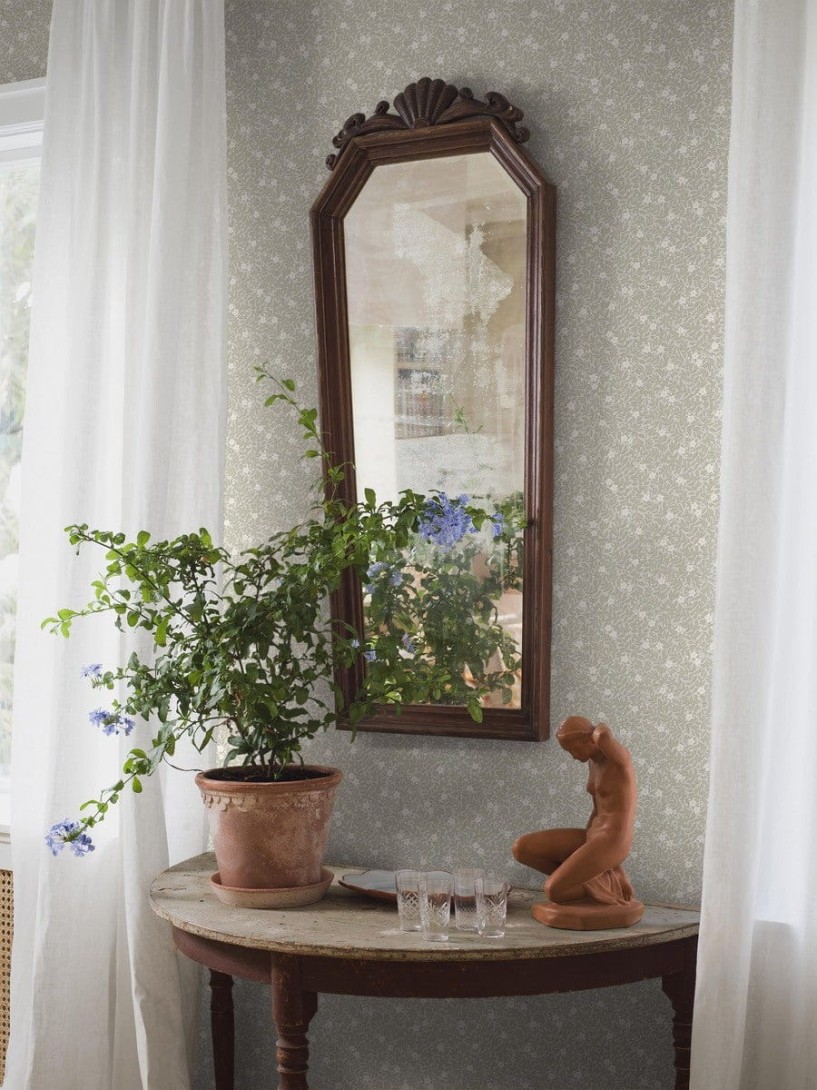 Boras Tapeter 5712 Orangeri Myrten Green - tapeta roślinna