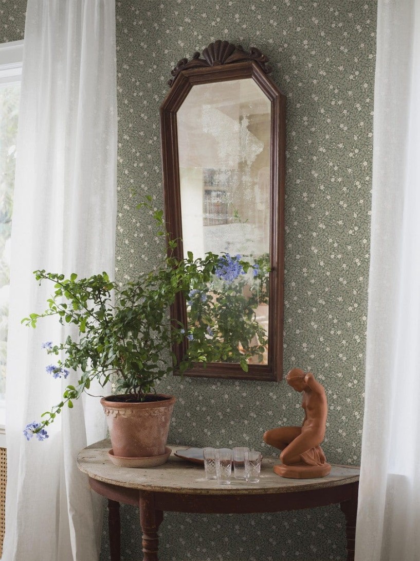 Boras Tapeter 5716 Orangeri Myrten Green - tapeta roślinna