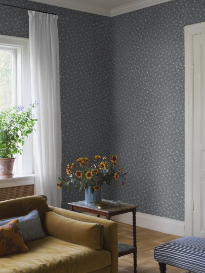 Boras Tapeter 5717 Orangeri Myrten Blue - tapeta roślinna