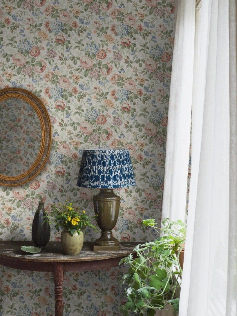 Boras Tapeter 5728 Orangeri Hortensia Multi - tapeta w hortensje