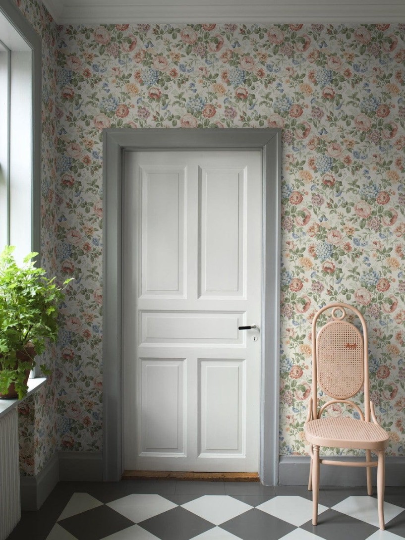 Boras Tapeter 5728 Orangeri Hortensia Multi - tapeta w hortensje