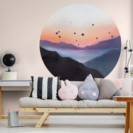 Wall Art Ventura - mural koło w górski krajobraz