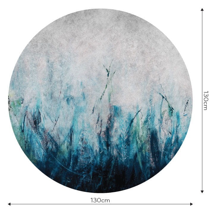 Wall Art Tosca Blue - mural koło w łąkę