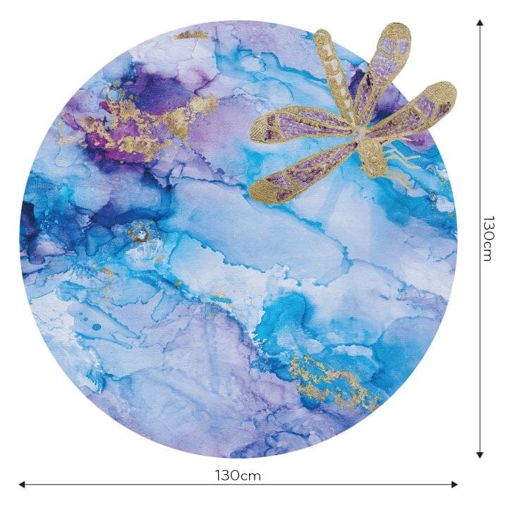 Wall Art Portafortuna - mural koło w marmur i ważkę