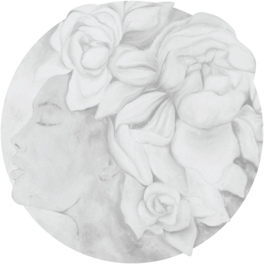 Wall Art Persephone Light - mural koło w boginię grecką z kwiatami