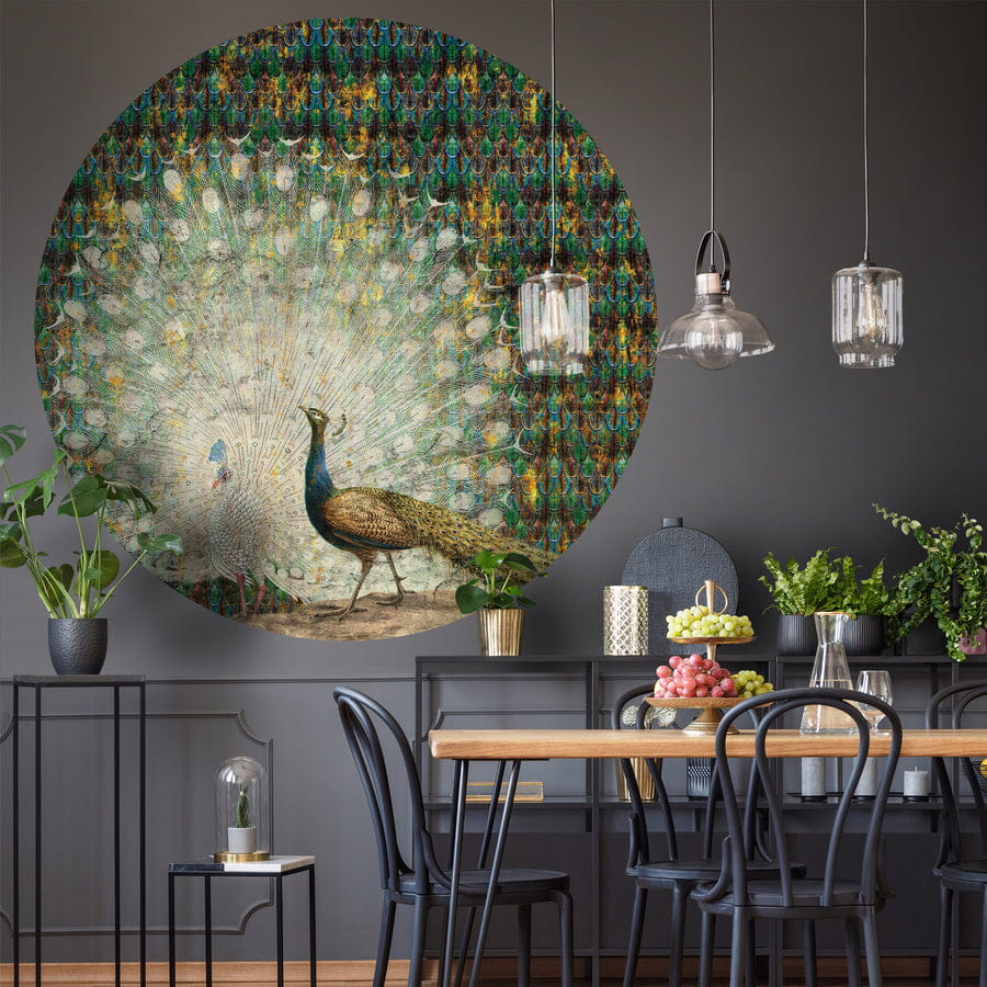 Wall Art Peacock - mural koło w pawia