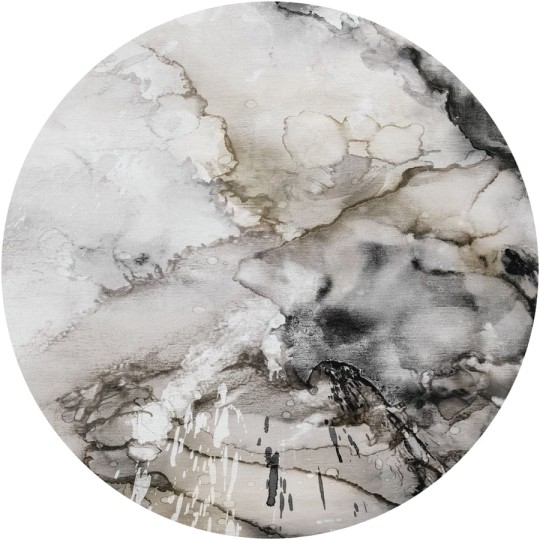 Wall Art Lago Beige And Grey - mural koło akwarelowy