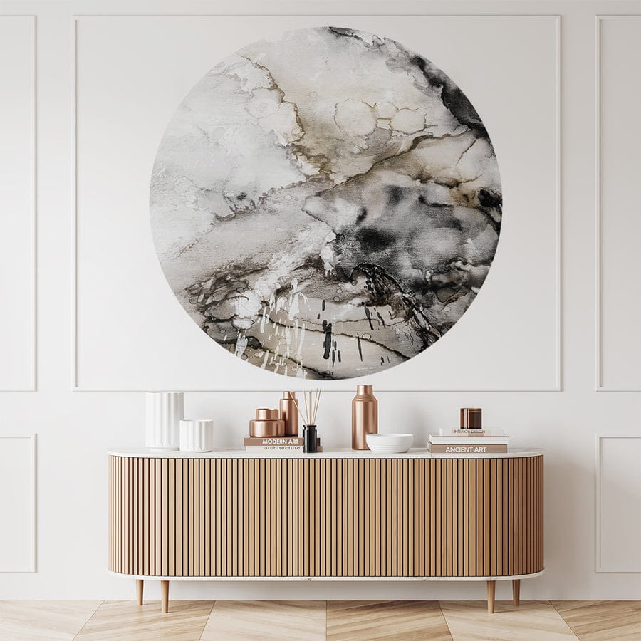 Wall Art Lago Beige And Grey - mural koło akwarelowy