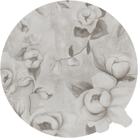 Wall Art Kotone Beige - mural koło w kwiaty bawełny