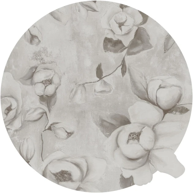 Wall Art Kotone Beige - mural koło w kwiaty bawełny