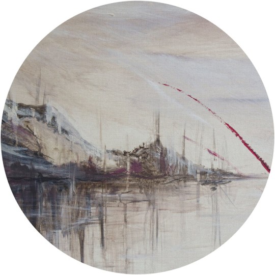 Wall Art Haze - mural koło w górski krajobraz