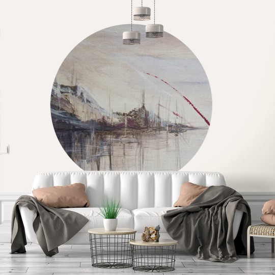 Wall Art Haze - mural koło w górski krajobraz