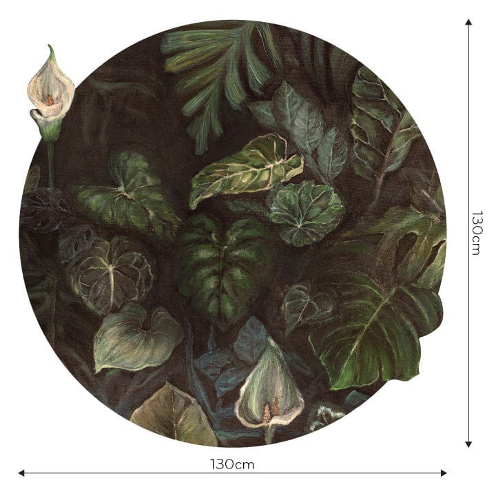 Wall Art Calla - mural koło w tropikalne liście