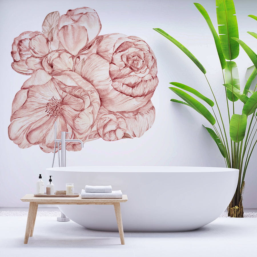 Wall Art Brassica Pink - mural koło w duże kwiaty