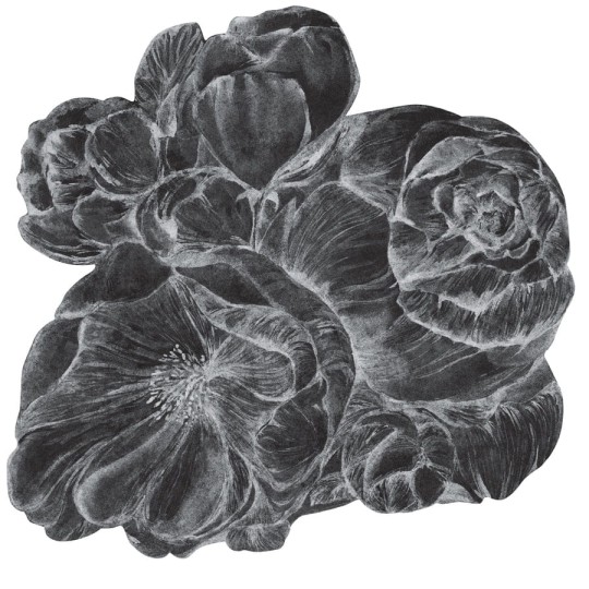 Wall Art Brassica Dark - mural koło w duże kwiaty