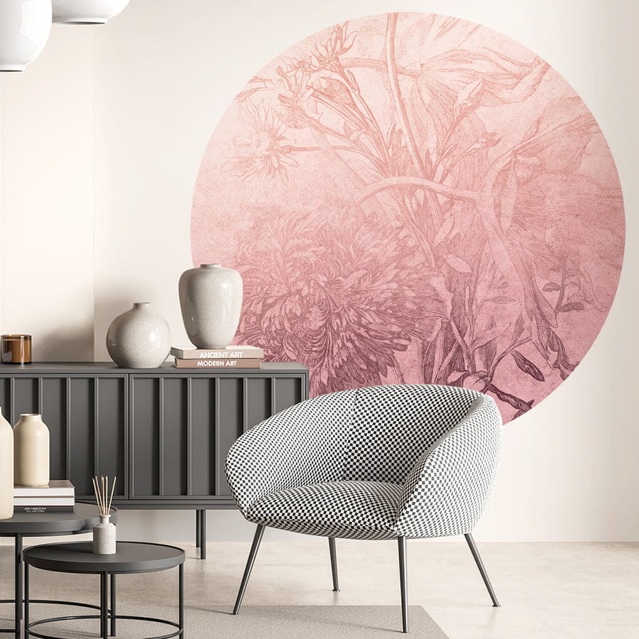 Wall Art Blossom Ombre Flower - mural koło w motyw ombre i roślin