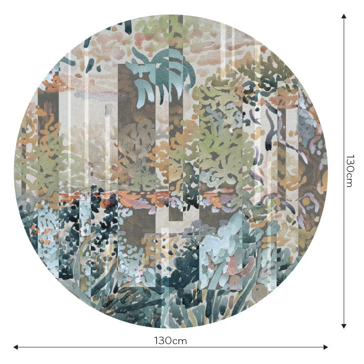 Wall Art Arboretum Green WMF015G - mural koło w abstrakcyjnym stylu w rośliny