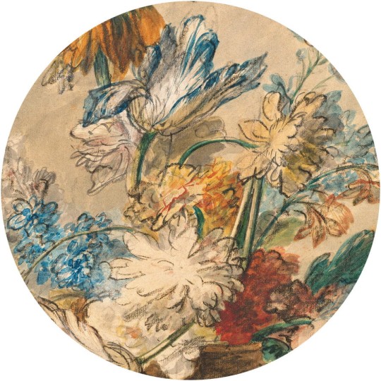 Wall Art Honey Classic Flower - mural koło w duże kwiaty