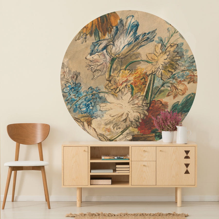 Wall Art Honey Classic Flower - mural koło w duże kwiaty
