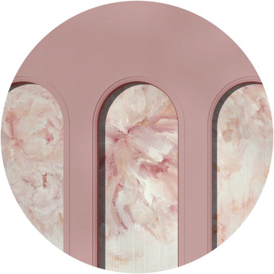 Wall Art Libra Pink Prosecco - mural koło w architektonicznym stylu