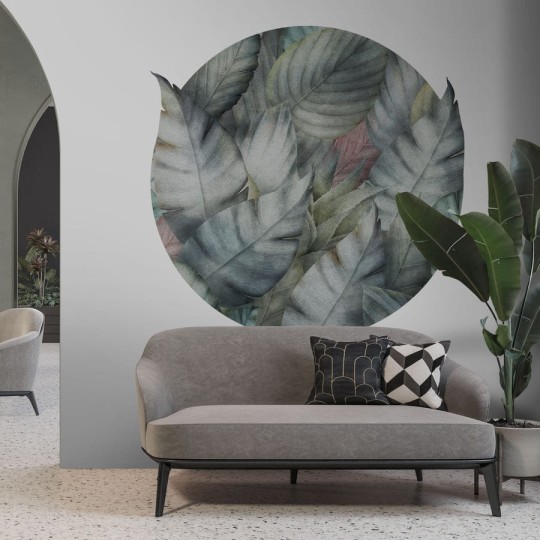 Wall Art Foliage Green WMF010G - mural koło w liście