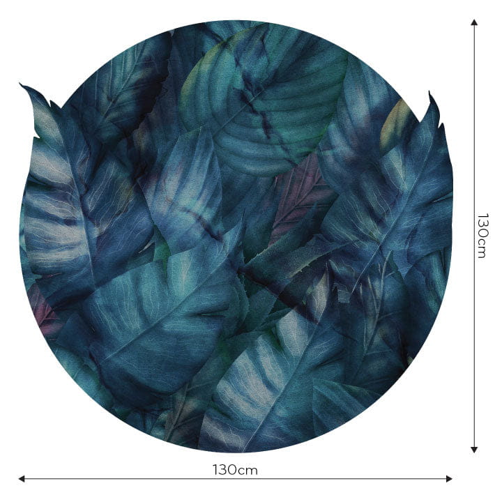 Wall Art Foliage Blue WMF010B - mural koło w liście
