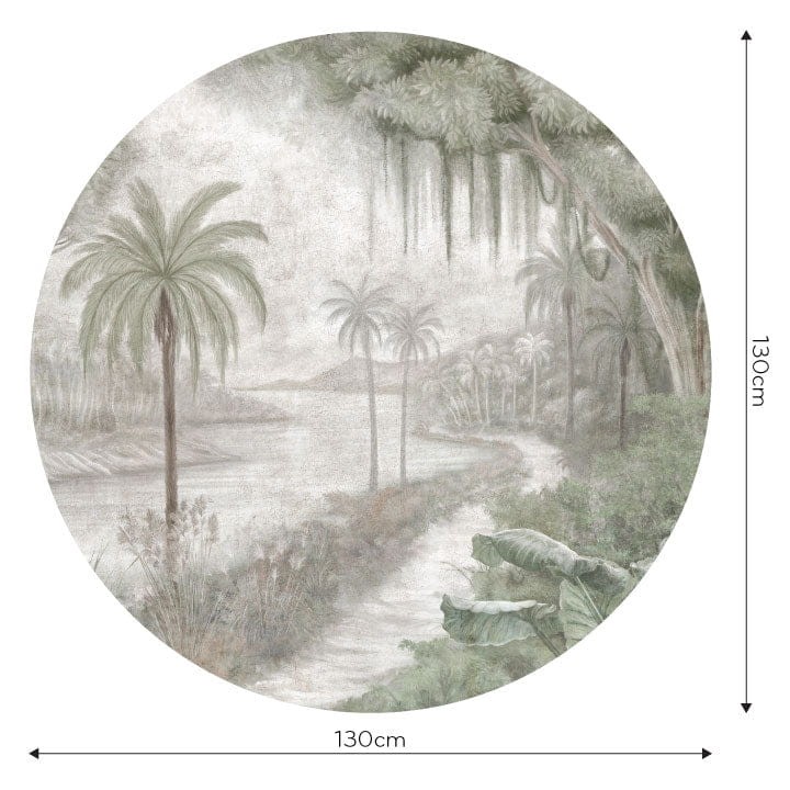 Wall Art Paleo - mural koło w egzotyczny krajobraz