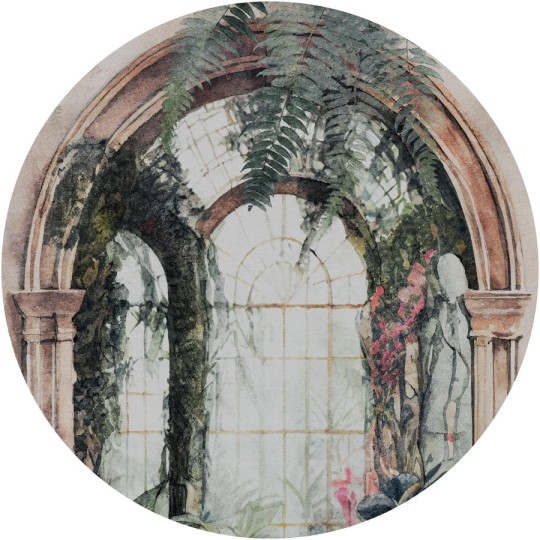 Wall Art Aranciera - mural koło w łuki i rośliny