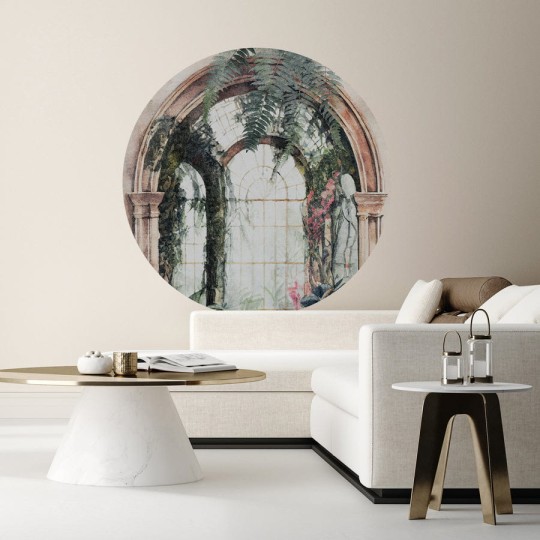 Wall Art Aranciera - mural koło w łuki i rośliny
