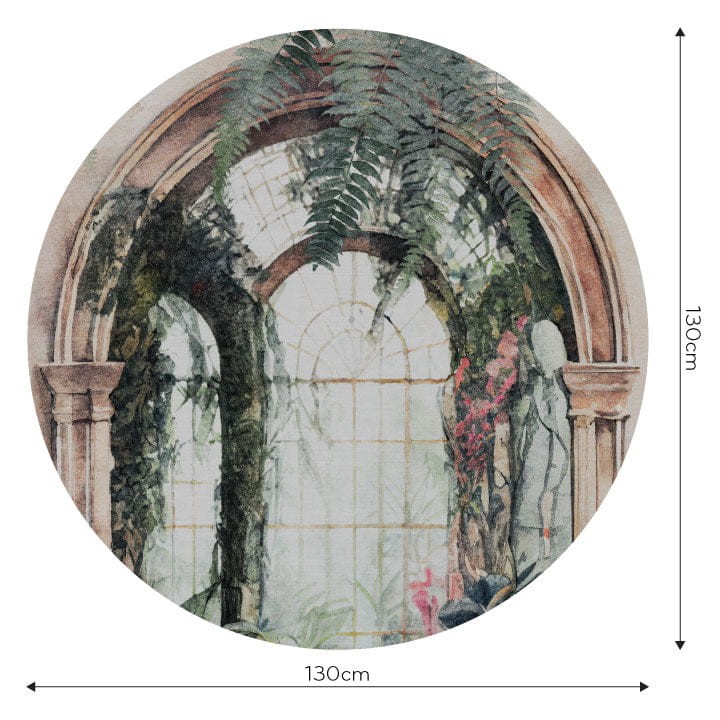 Wall Art Aranciera - mural koło w łuki i rośliny