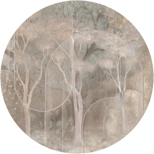 Wall Art Incantata - mural koło w drzewa z tłem w łuki