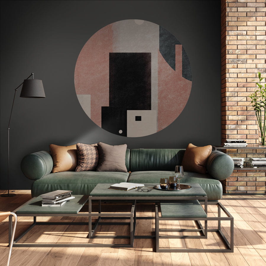 Wall Art Collage - mural koło w geometryczny motyw