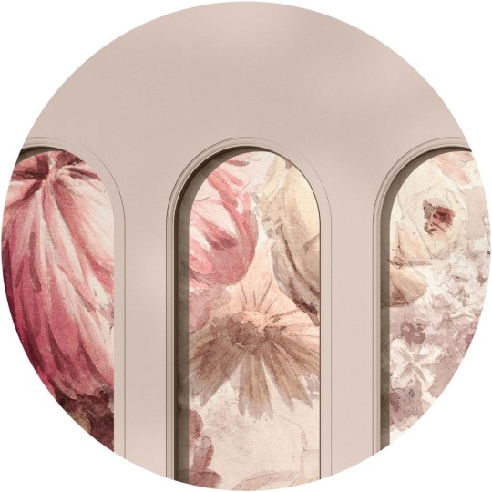 Wall Art Libra Beige Harmony Earth - mural koło w architektonicznym stylu