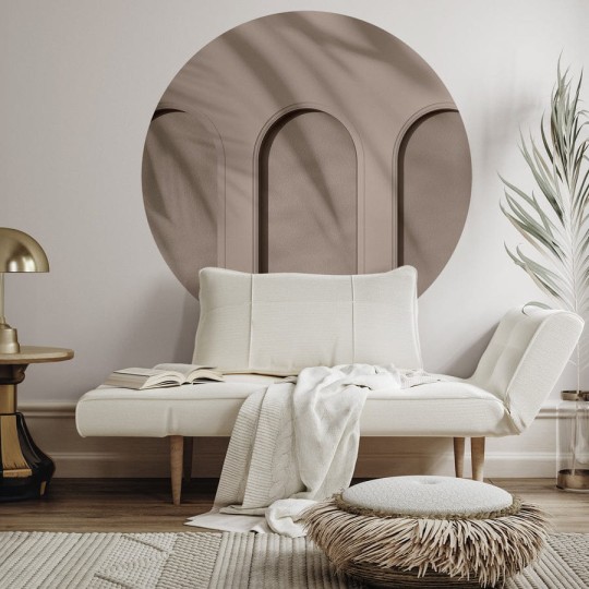 Wall Art Libra Beige - mural koło w architektonicznym stylu