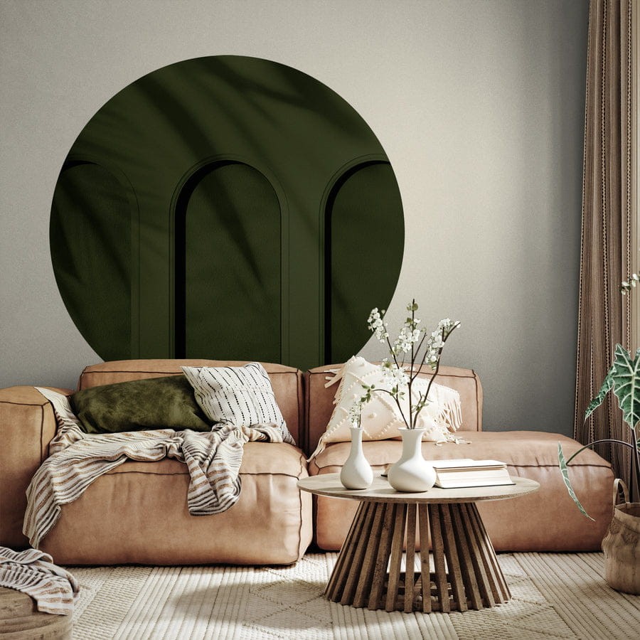 Wall Art Libra Olive - mural koło w architektonicznym stylu