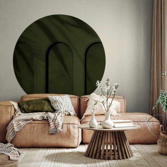 Wall Art Libra Olive - mural koło w architektonicznym stylu